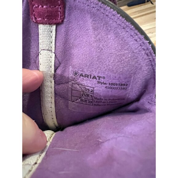 Ariat‎ Purple Crossroads Western Boot - Size 2 - Picture 6 of 6